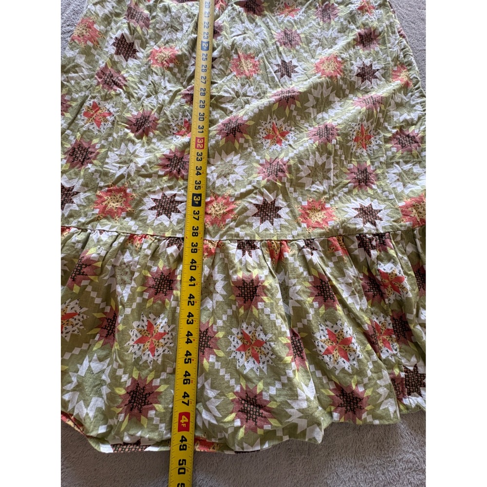 Universal Thread Green Star Quilt Print Smocked Maxi Dress Cotton Small - Picture 2 of 7